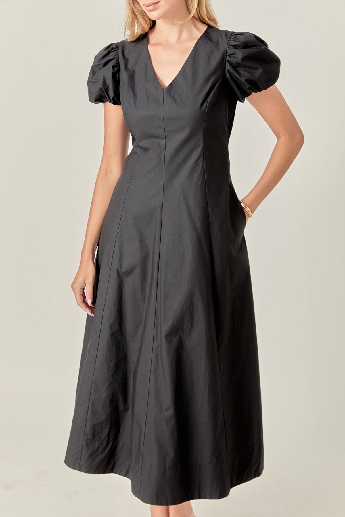 ENGLISH FACTORY - Deep V Neck Midi Dress - DRESSES available at Objectrare