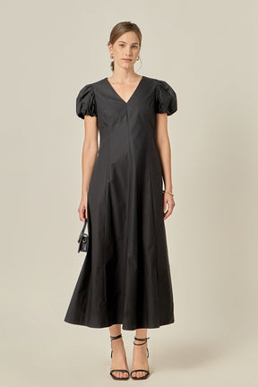 ENGLISH FACTORY - Deep V Neck Midi Dress - DRESSES available at Objectrare