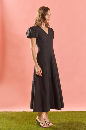 ENGLISH FACTORY - Deep V Neck Midi Dress - DRESSES available at Objectrare