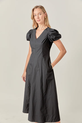 ENGLISH FACTORY - Deep V Neck Midi Dress - DRESSES available at Objectrare