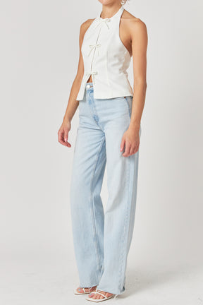 Harper Bow Tie Up Detail Halter Top