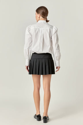 ENGLISH FACTORY - English Factory - Hollow Out Trim Shirt Top - SHIRTS & BLOUSES available at Objectrare