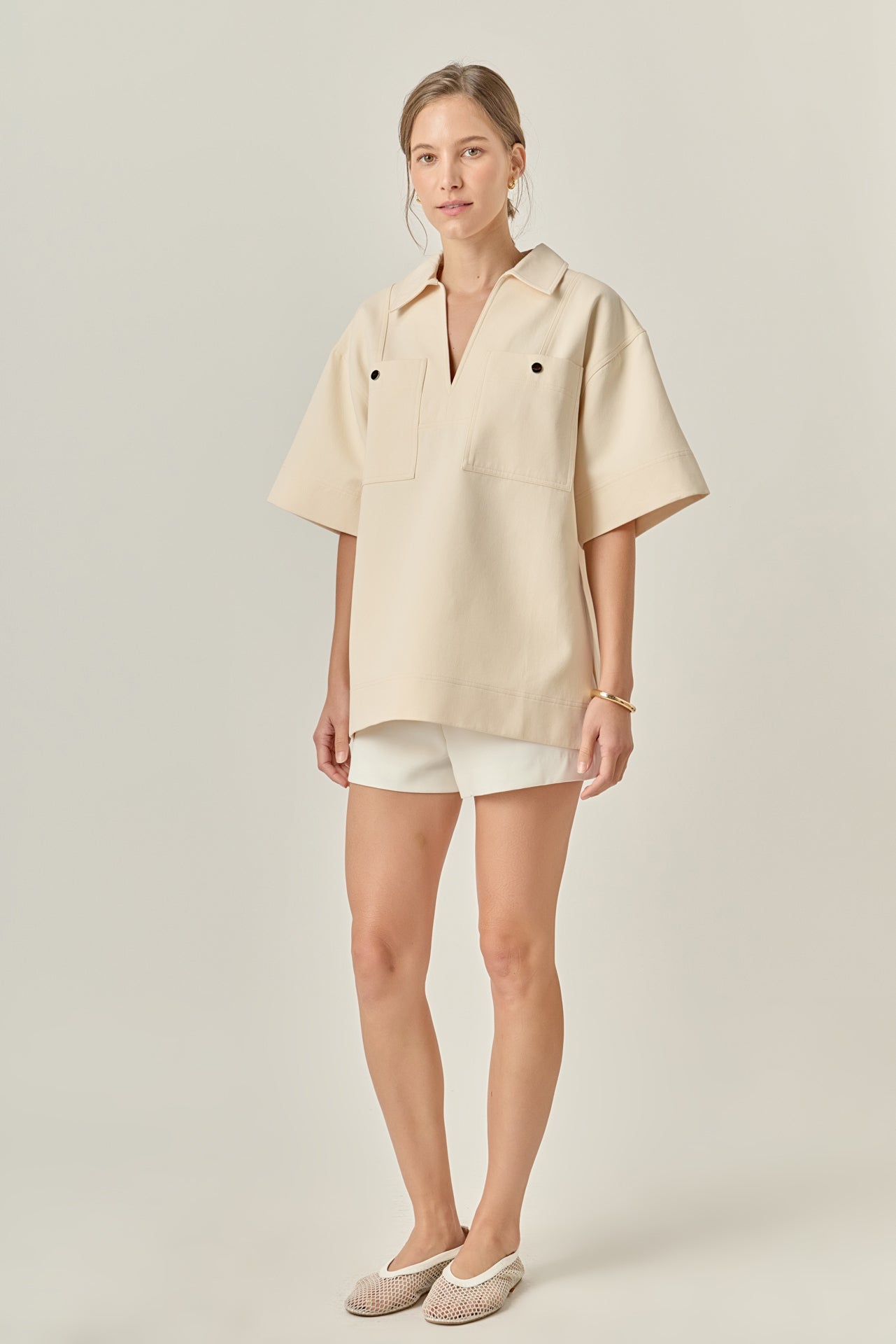 ENGLISH FACTORY - Oversized Collar Top - TOPS available at Objectrare