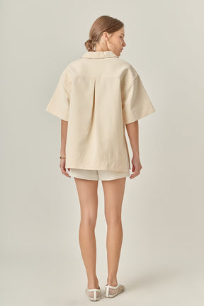 ENGLISH FACTORY - Oversized Collar Top - TOPS available at Objectrare