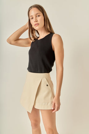 ENGLISH FACTORY - Wrap Detail Mini Skort - SKORTS available at Objectrare