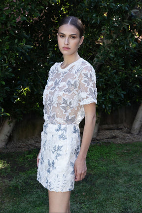ENDLESS ROSE - Embroidered Short Skirt - SKIRTS available at Objectrare