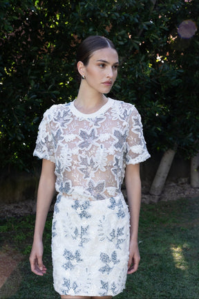 ENDLESS ROSE - Embroidered Short Skirt - SKIRTS available at Objectrare