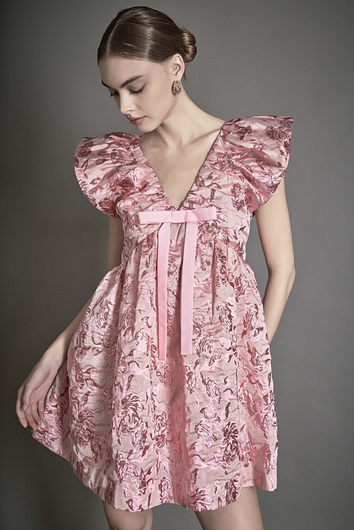 ENDLESS ROSE - Jacquard Print Mini Dress - DRESSES available at Objectrare