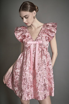 ENDLESS ROSE - Jacquard Print Mini Dress - DRESSES available at Objectrare