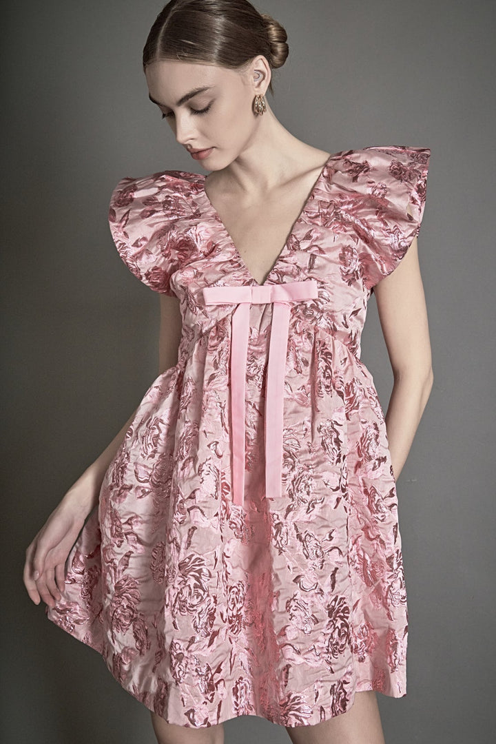 ENDLESS ROSE - Jacquard Print Mini Dress - DRESSES available at Objectrare