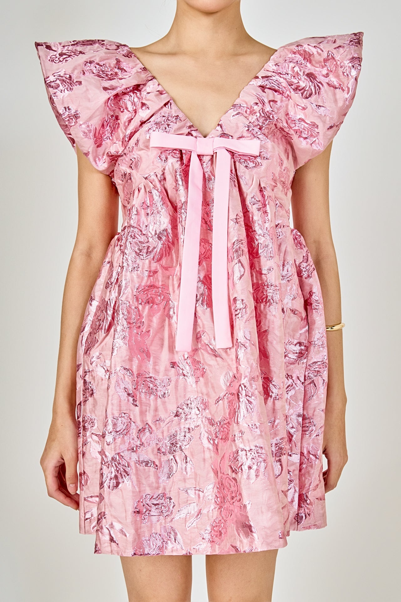 Jacquard Print Mini Dress