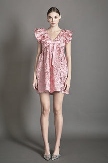 ENDLESS ROSE - Jacquard Print Mini Dress - DRESSES available at Objectrare