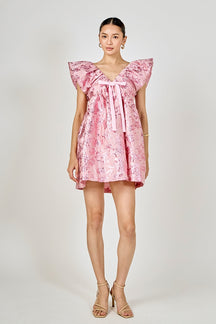 Jacquard Print Mini Dress