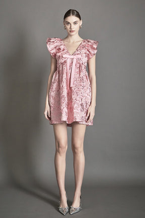 ENDLESS ROSE - Jacquard Print Mini Dress - DRESSES available at Objectrare