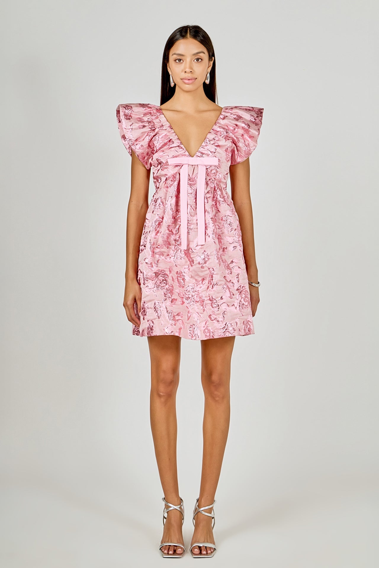 Jacquard Print Mini Dress