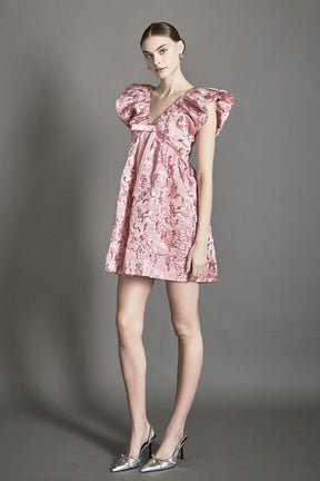 ENDLESS ROSE - Jacquard Print Mini Dress - DRESSES available at Objectrare