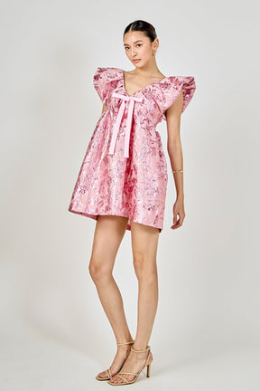 Jacquard Print Mini Dress