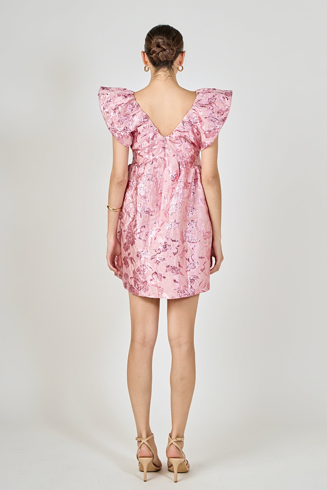 Jacquard Print Mini Dress