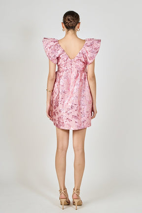 Jacquard Print Mini Dress