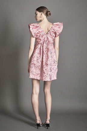 ENDLESS ROSE - Jacquard Print Mini Dress - DRESSES available at Objectrare