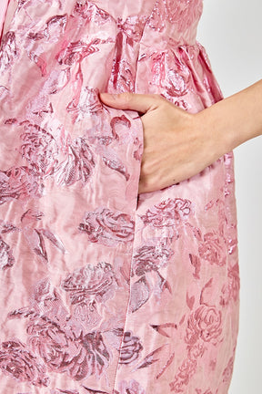 Jacquard Print Mini Dress