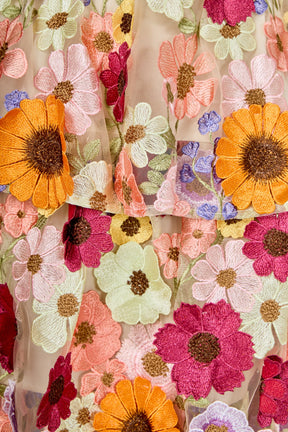 ENDLESS ROSE - 3D Floral Layered Midi Dress - DRESSES available at Objectrare