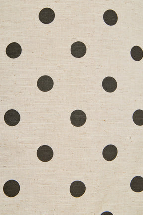 Polka Dot Linen Strapless Midi Dress