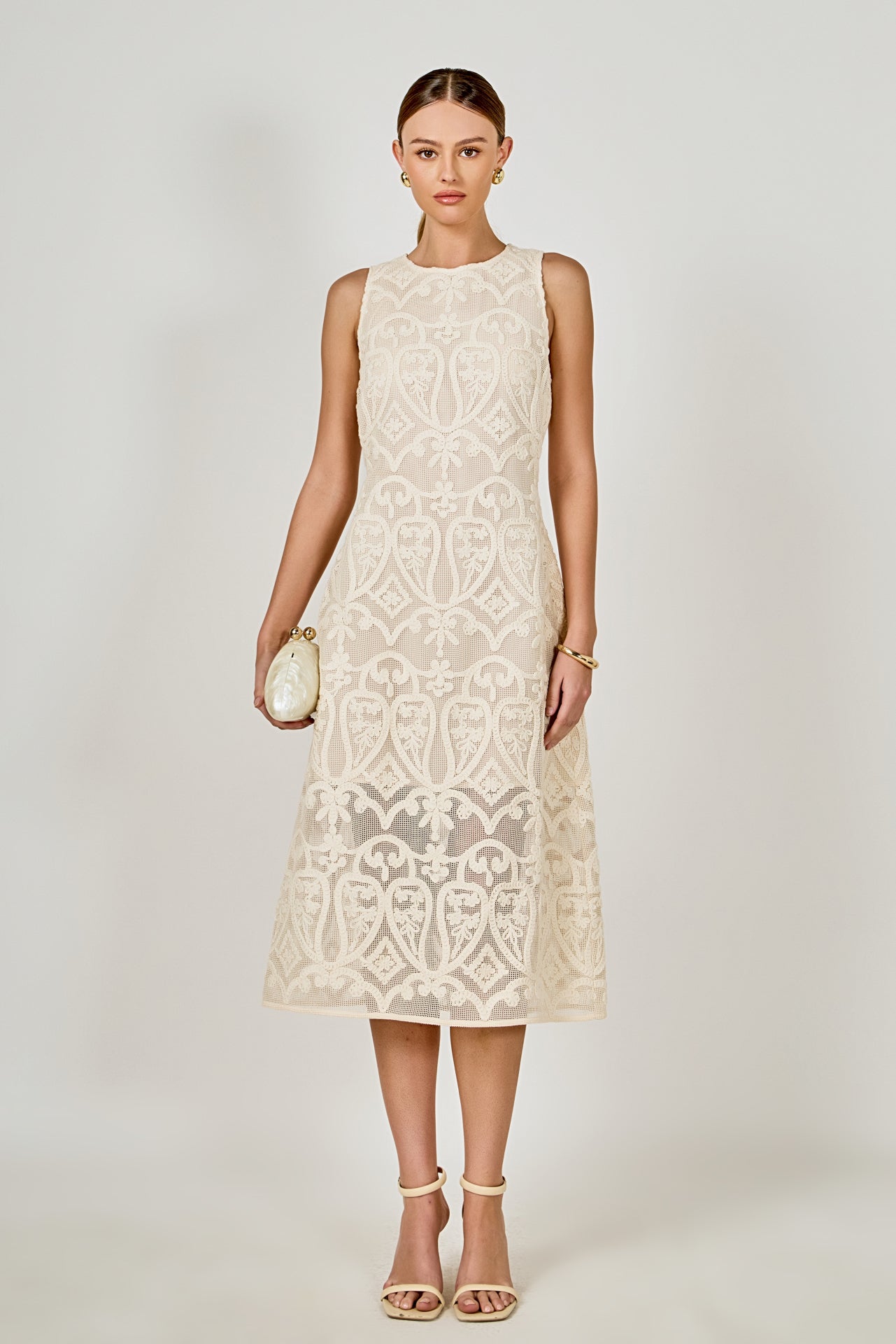 ENDLESS ROSE - Textured Sleeveless Maxi Dress - DRESSES available at Objectrare