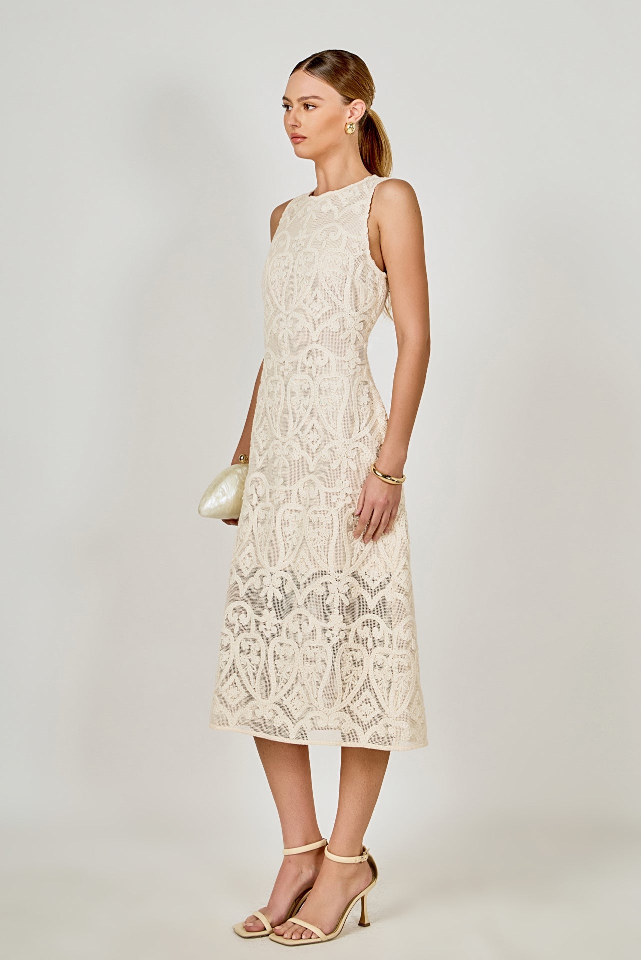 ENDLESS ROSE - Textured Sleeveless Maxi Dress - DRESSES available at Objectrare