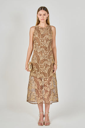 ENDLESS ROSE - Textured Sleeveless Maxi Dress - DRESSES available at Objectrare