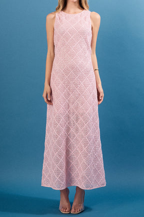 ENDLESS ROSE - Textured Sleeveless Midi Dress - DRESSES available at Objectrare