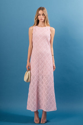 ENDLESS ROSE - Textured Sleeveless Midi Dress - DRESSES available at Objectrare