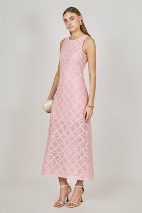ENDLESS ROSE - Textured Sleeveless Midi Dress - DRESSES available at Objectrare