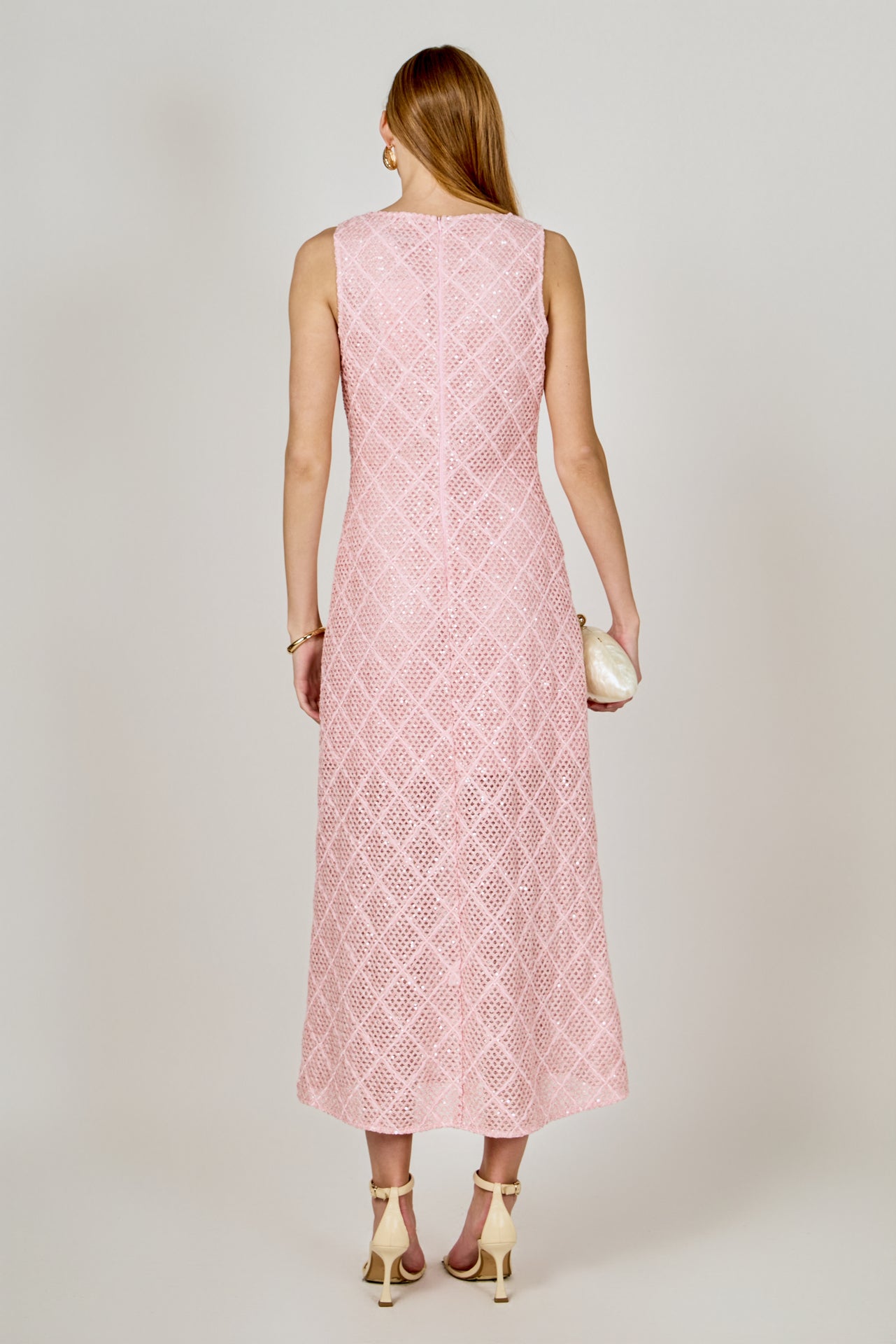ENDLESS ROSE - Textured Sleeveless Midi Dress - DRESSES available at Objectrare