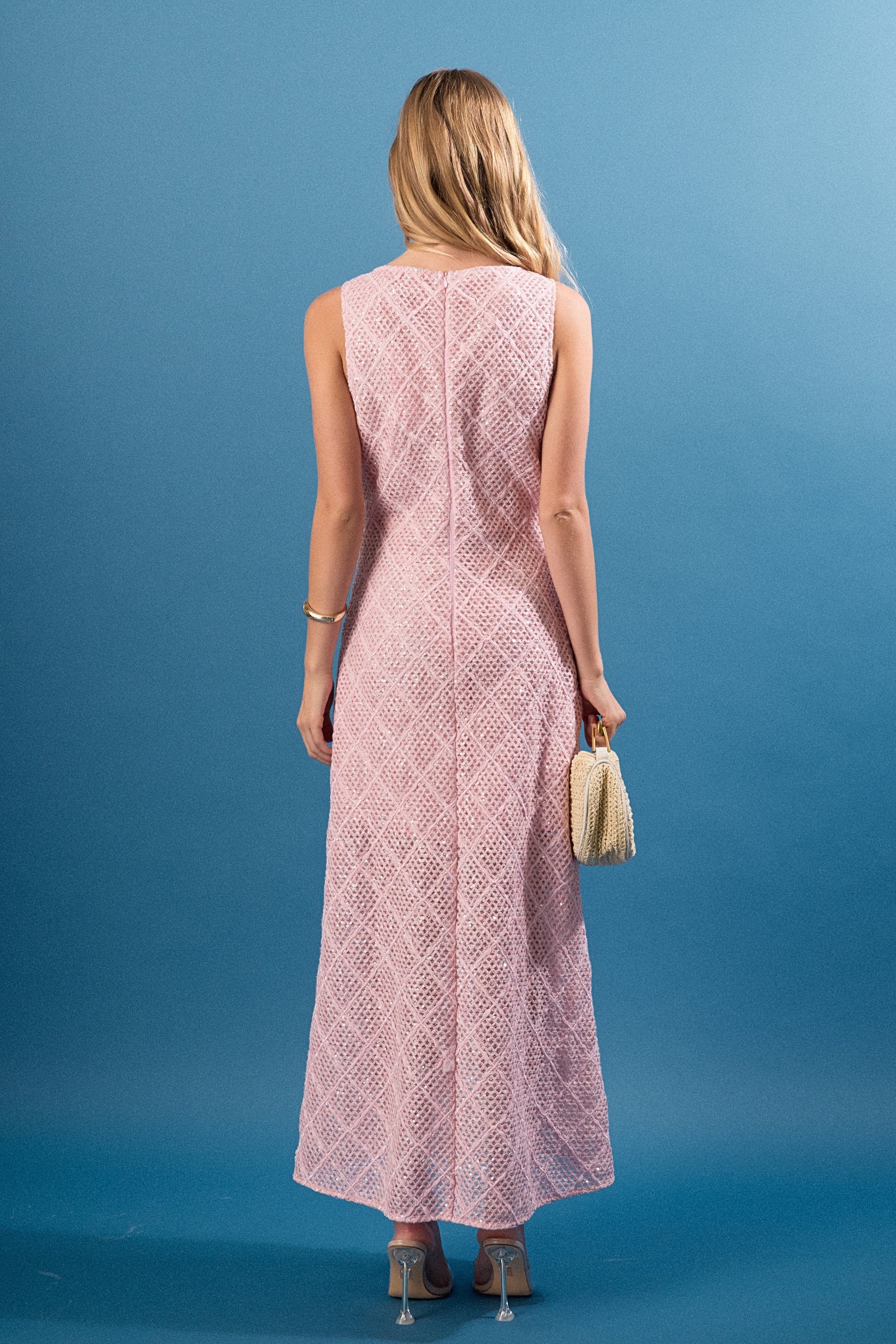 ENDLESS ROSE - Textured Sleeveless Midi Dress - DRESSES available at Objectrare