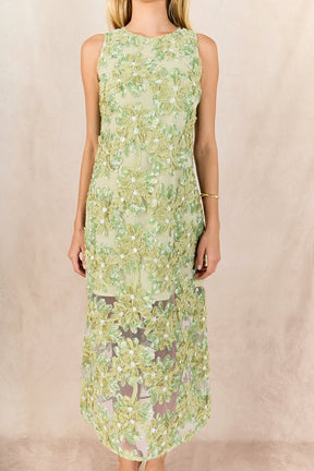 Textured Sleeveless Maxi Dress