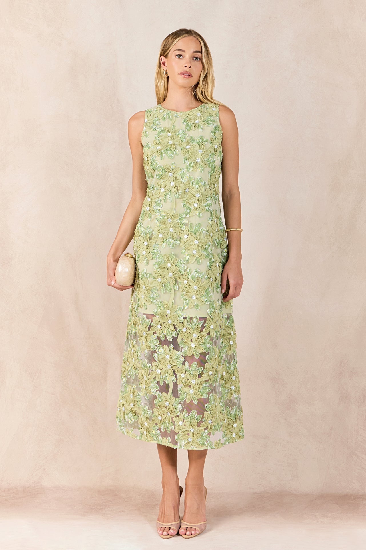 Textured Sleeveless Maxi Dress