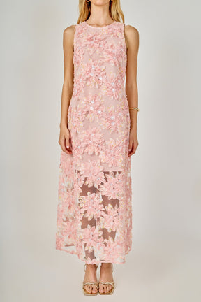 Textured Sleeveless Maxi Dress