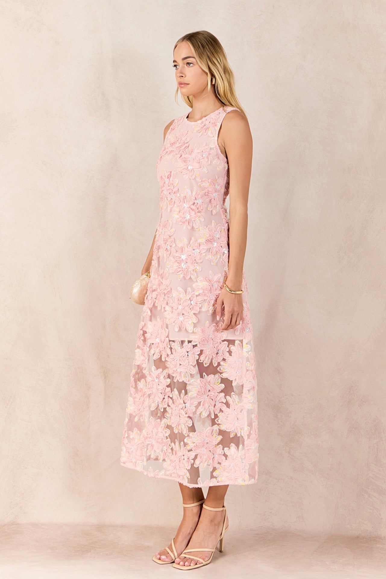 Textured Sleeveless Maxi Dress