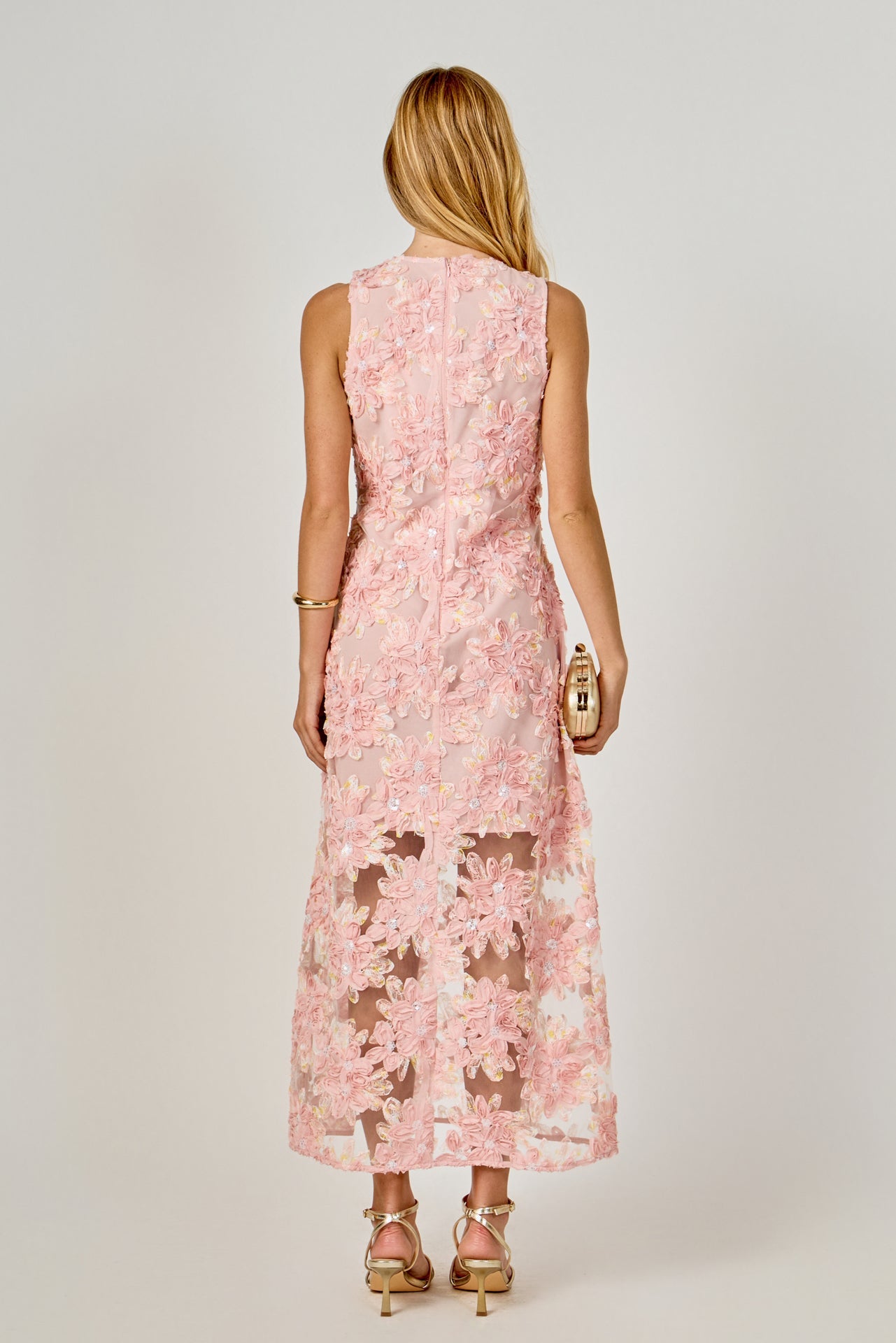 ENDLESS ROSE - Textured Sleeveless Maxi Dress - DRESSES available at Objectrare