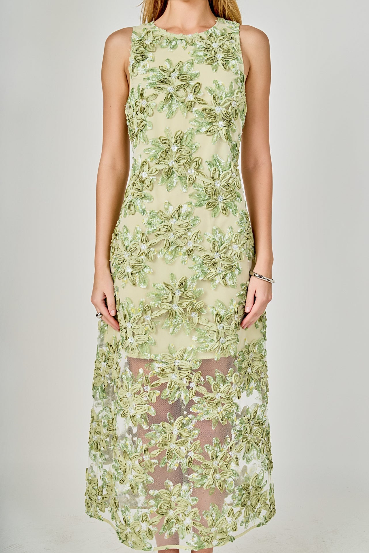 Textured Sleeveless Maxi Dress