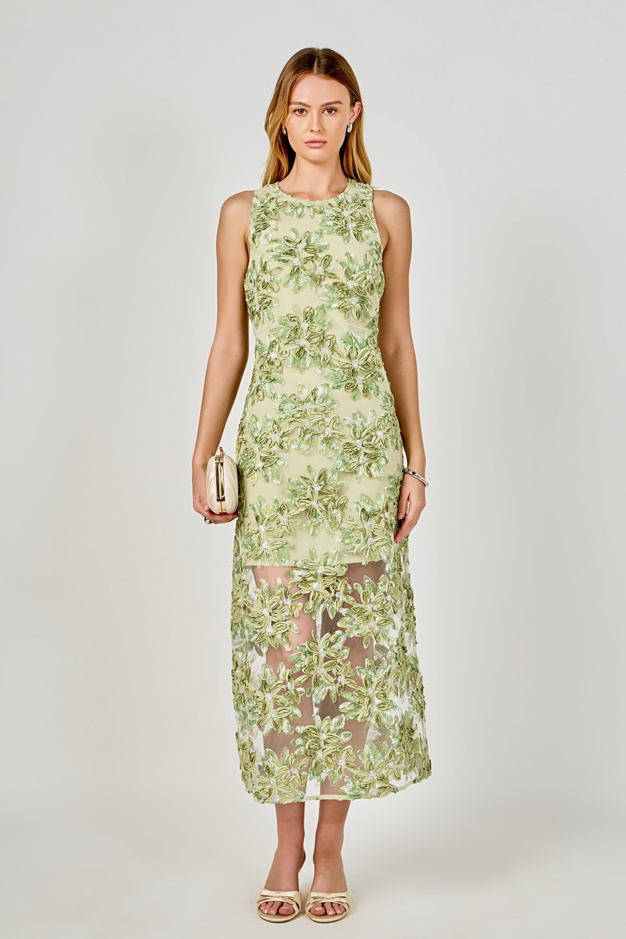 ENDLESS ROSE - Textured Sleeveless Maxi Dress - DRESSES available at Objectrare