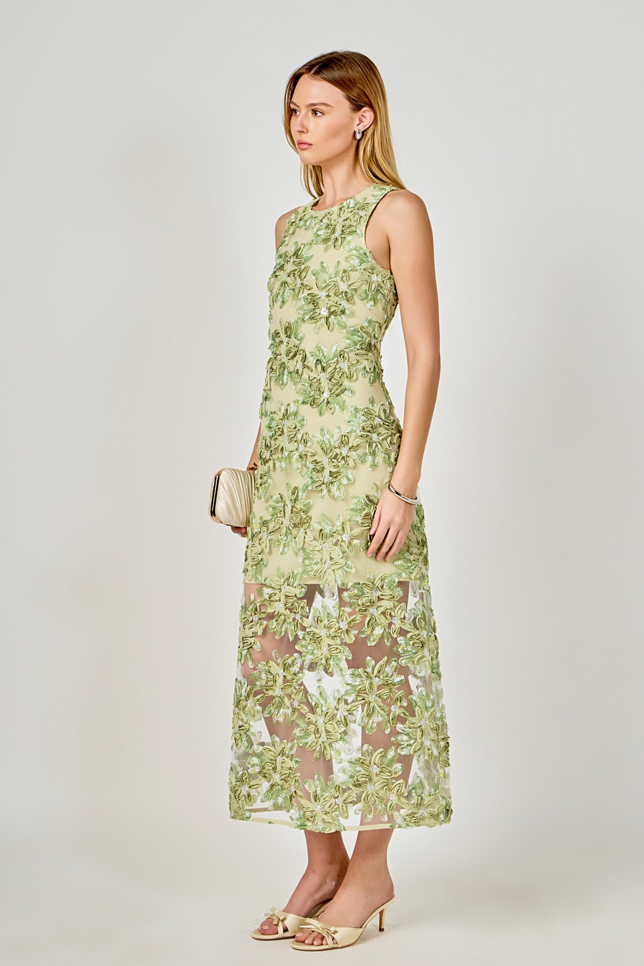 ENDLESS ROSE - Textured Sleeveless Maxi Dress - DRESSES available at Objectrare