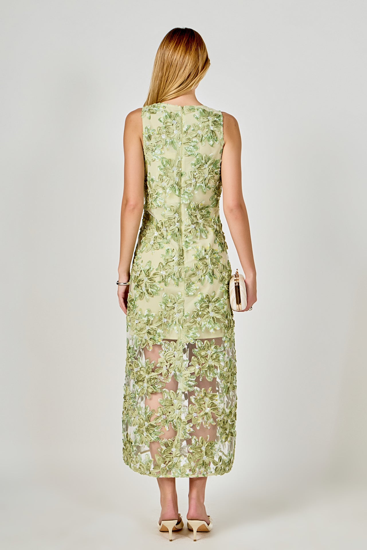 ENDLESS ROSE - Textured Sleeveless Maxi Dress - DRESSES available at Objectrare