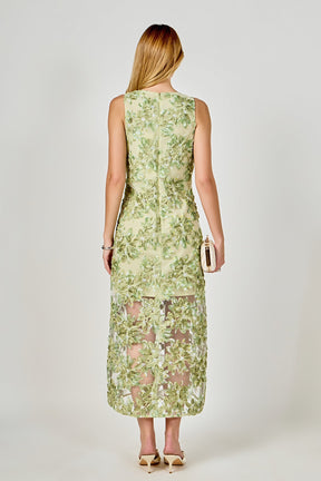 Textured Sleeveless Maxi Dress