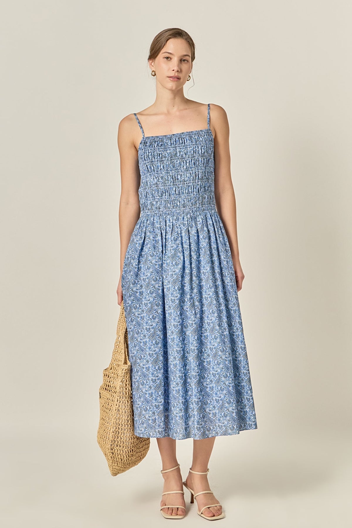 ENGLISH FACTORY - Paisley Smocked Midi Dress - DRESSES available at Objectrare