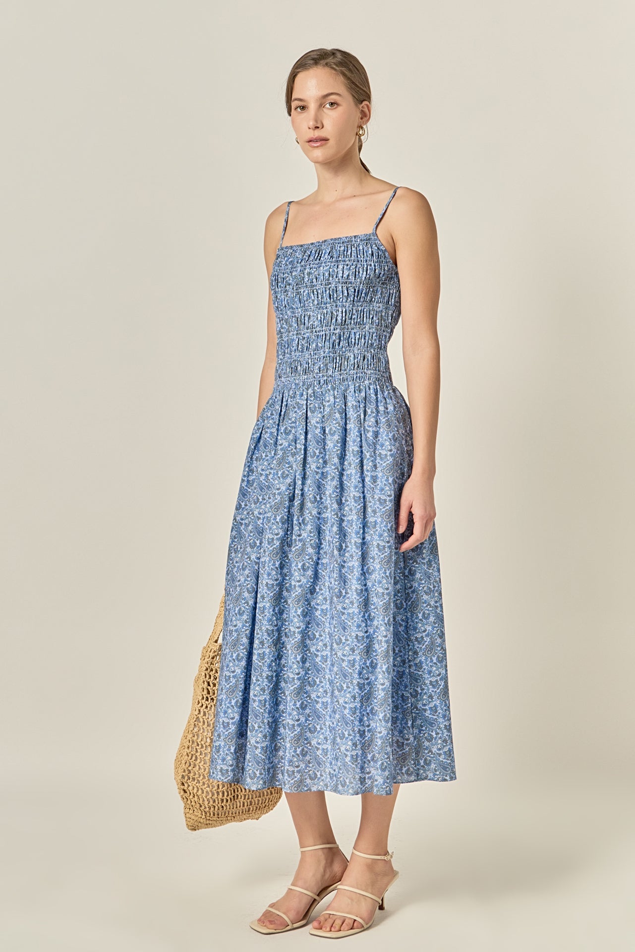 ENGLISH FACTORY - Paisley Smocked Midi Dress - DRESSES available at Objectrare