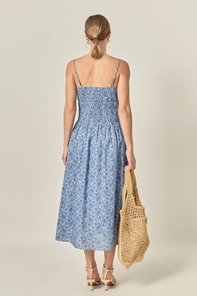 ENGLISH FACTORY - Paisley Smocked Midi Dress - DRESSES available at Objectrare