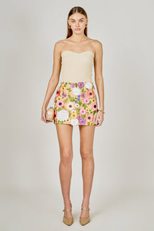ENDLESS ROSE - Floral Embroidered Mini Skirt - SKIRTS available at Objectrare
