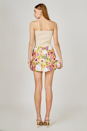 ENDLESS ROSE - Floral Embroidered Mini Skirt - SKIRTS available at Objectrare